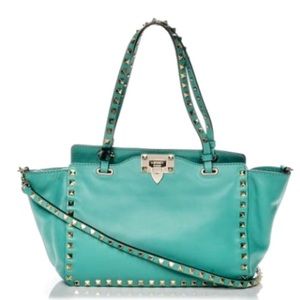 VALENTINO Vitello Turquoise 🦋👗Rockstud Tote